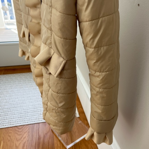 Sara Campbell Beige Ruffled Puffer Jacket - Picture 3 of 4
